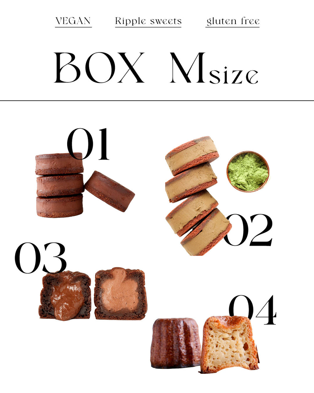 VEGANスイーツ詰め合わせボックス S/M【Ripple sweets
